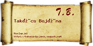 Takács Bojána névjegykártya
